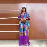 2025 African Dresses for Women Tassels African Fashion Boubou Dashiki Ankara Outfits Evening Gown Abayas Printing Kaftan Robe