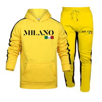 Mens Tracksuit Printed Casual Hooded Sweatshirt Sweatpants Set Autumn Winter Sports Jogging Mens Clothing Street Sportswear 2025