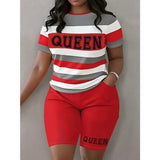 Plus Size Summer Outfits Biker Shorts Set
