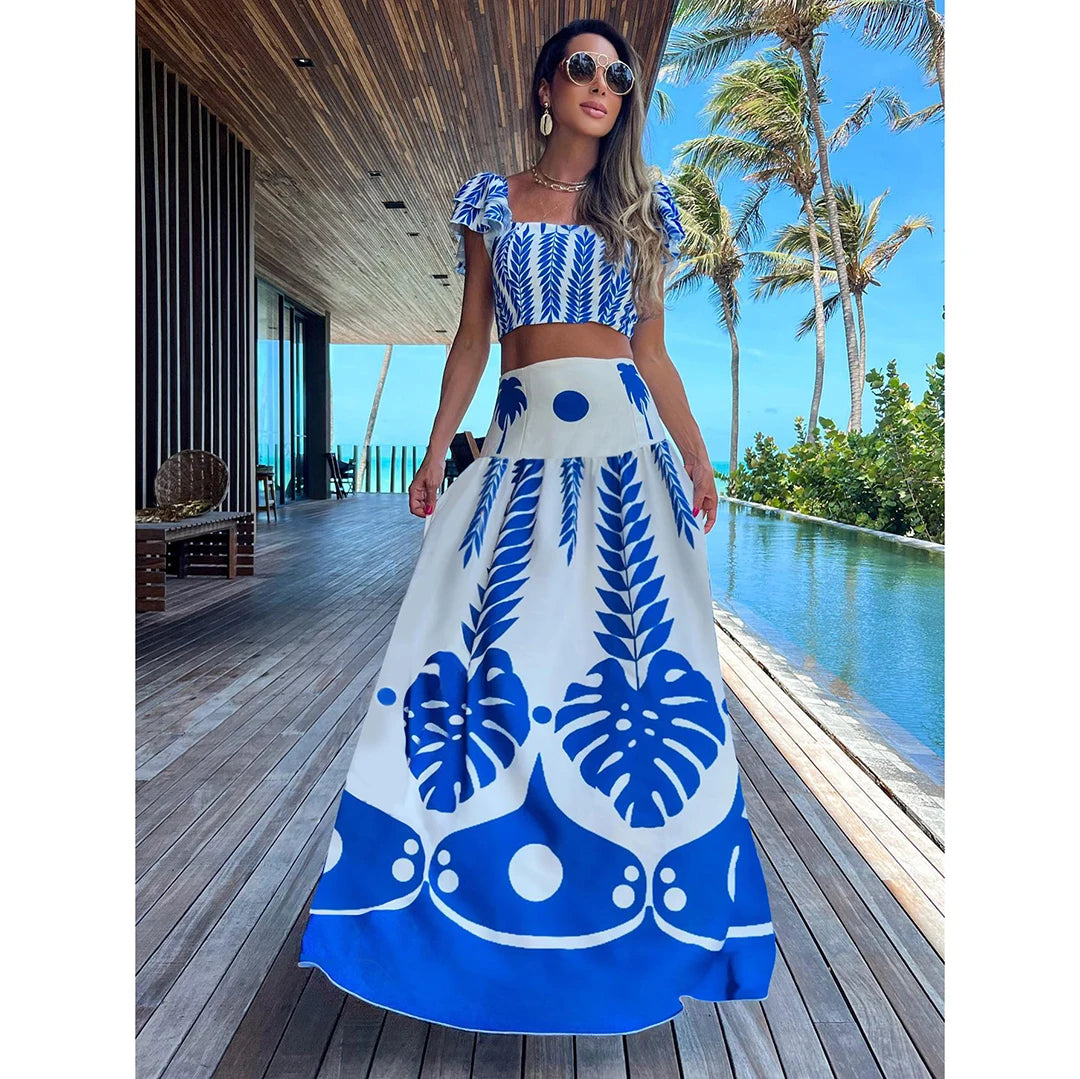 Women Geometry Printed Beach Cover Up