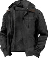Men's Solid-Color Hooded Cotton Jacket