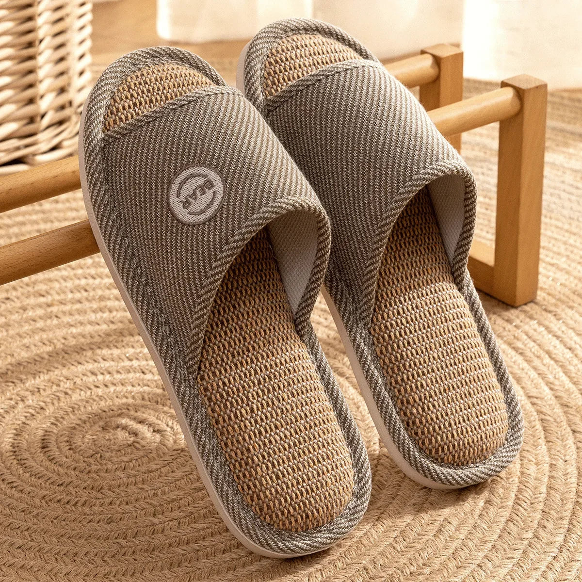 Non Slip Women Breathable Linen Slippers