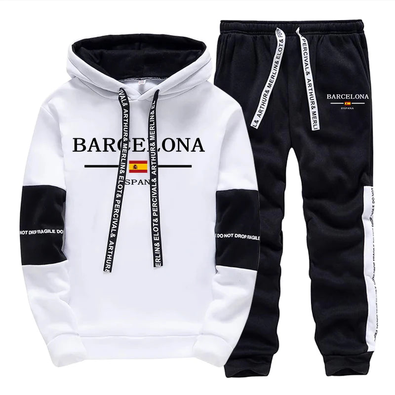 Fashion Mens Tracksuit Print Casual Sweatshirts Sportswear Outdoors Sports Jogging Mens Clothing Single Piece Hoodie Pants 2025