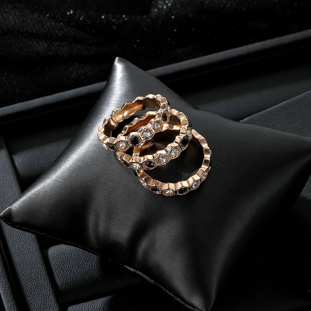 Three-Pack of Fashionable and Creative Gold Alloy Rings