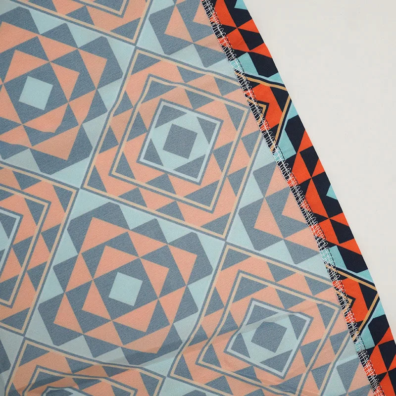 African Ethnic Print Loose Long Trench Coat Streetwear