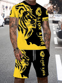 Cool The Lion King Print T-Shirt and Drawstring Set