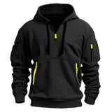 Multi Pocket Zipper Fleece Hoodie