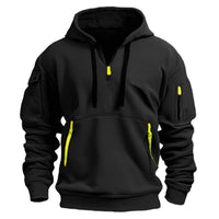 Multi Pocket Zipper Fleece Hoodie