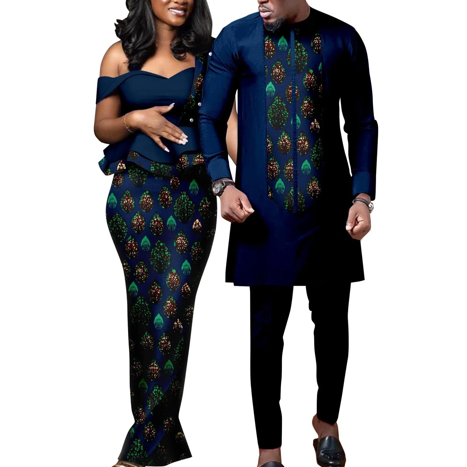 African Couple Dress Outfits Shirt and Pant for  Wedding