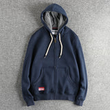 Cardigan Men's Casual Pure Color Zipper Hoodie