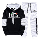 Mens Tracksuit Print Casual Sweatshirts Sweatpants 2 Pcs Set Autumn Winter Sportswear Suit Outdoors Sports Jogging Mens Clothing
