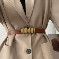 Fashion Female Elastic Belt Thin Waist Strap Circle Belt for Women Skirt Coat Sweater Leather Ladies Band Decoration Accessories