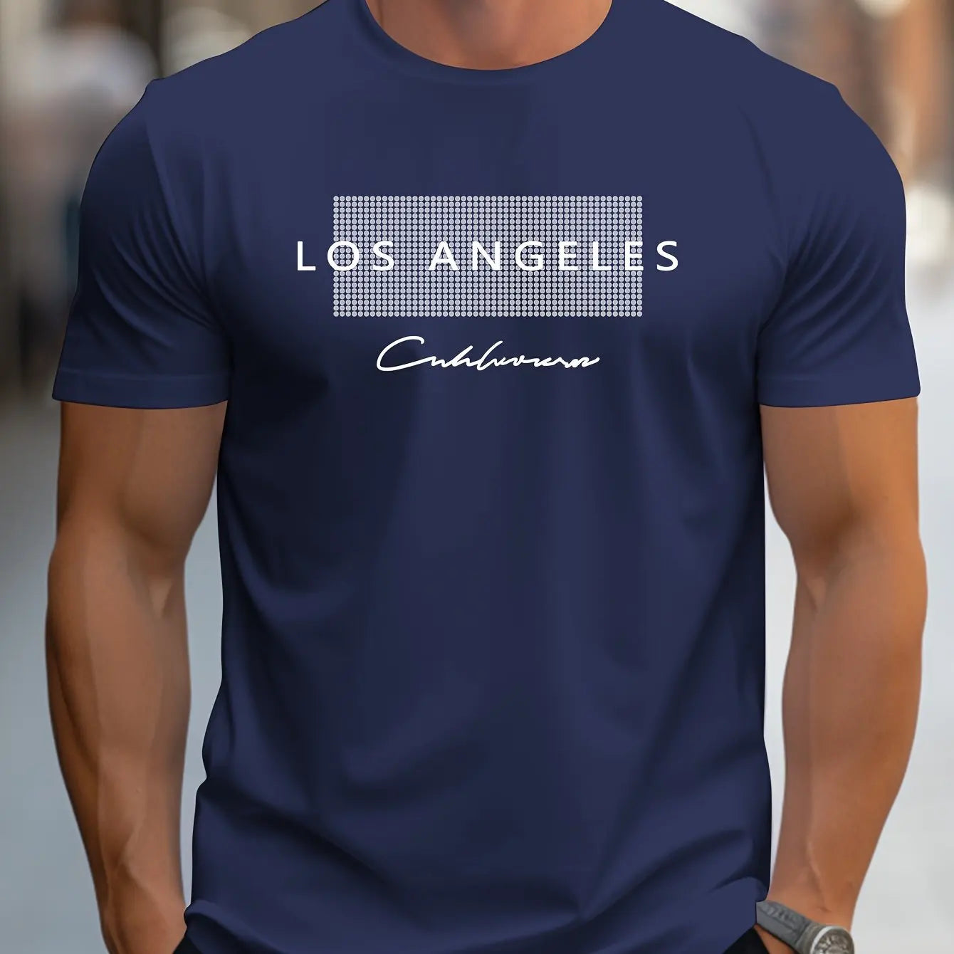 Los Angeles Graphic Printed Slim Fit Casual T-Shirt