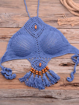 Crochet Bohemia Style Off Shoulder Bikini