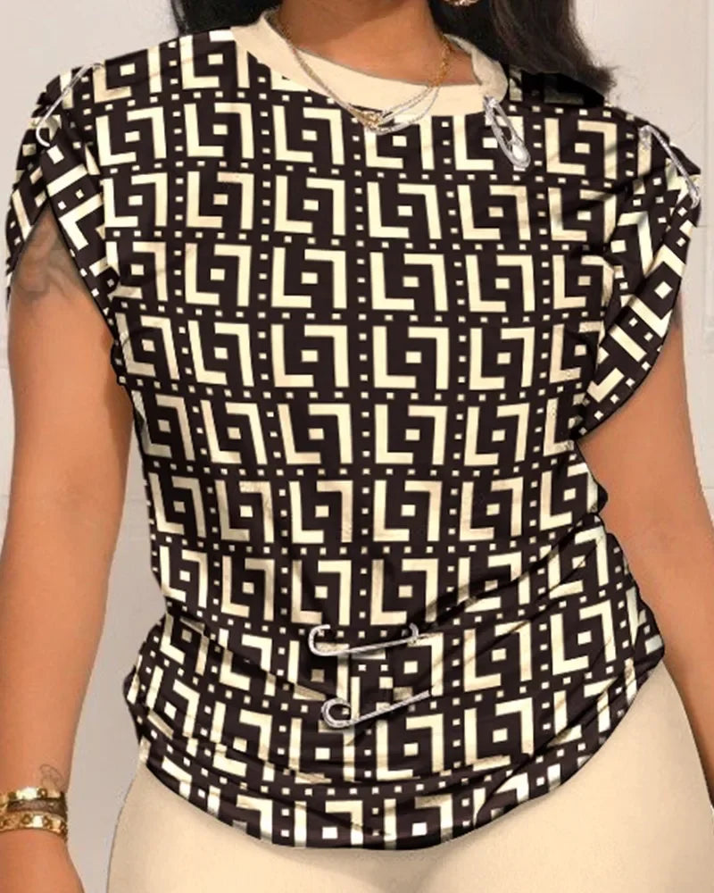 Cross-Border Style Women Short & Shirt Set