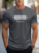 Los Angeles Graphic Printed Slim Fit Casual T-Shirt