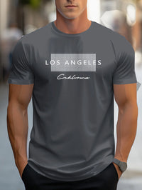 Los Angeles Graphic Printed Slim Fit Casual T-Shirt