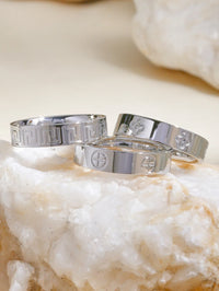 18K Gold, Great Wall Pattern, Four Leaf Flower, Cross Ring For Women