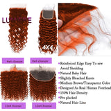 Ginger Deep Water Curly Wave Transparent Hair Closure