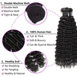 100% Natural Deep Curly Remy Peruvian Hair Bundles