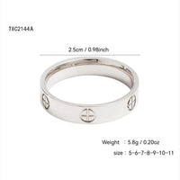 18K Gold, Great Wall Pattern, Four Leaf Flower, Cross Ring For Women