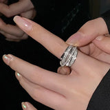 Rhinestone Ring Multi-layer Winding Rings for Women Wedding Full Zircon