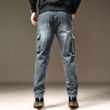 Men Straight Cowboy Cargo Pants with Pockets