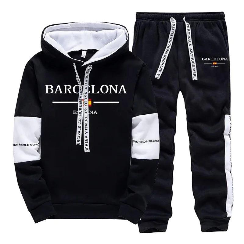 Fashion Mens Tracksuit Print Casual Sweatshirts Sportswear Outdoors Sports Jogging Mens Clothing Single Piece Hoodie Pants 2025