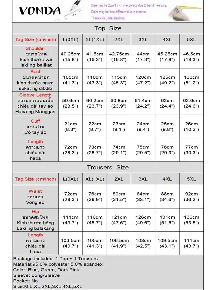 Women Plus Size Long Sleeve Polka Dot Suits