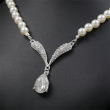 Personality flower Pearl Wedding Necklace Earring
