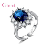Elegant Fashion Sunflower 925 Sterling Silver Color Wedding Engagement Rings