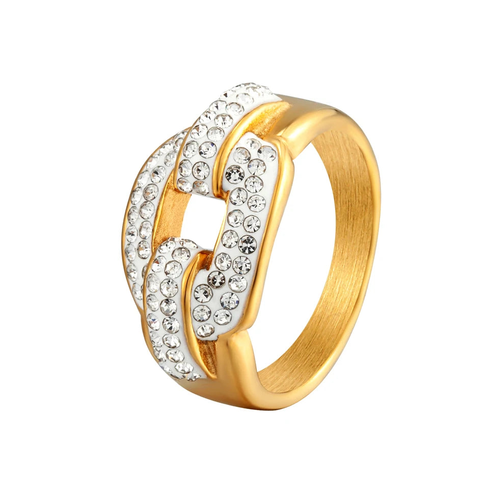 New Design Luxury Shiny Crystal Rings 18 K