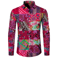 Long Sleeve 3D Printed Retro Ethnic Style Shirt