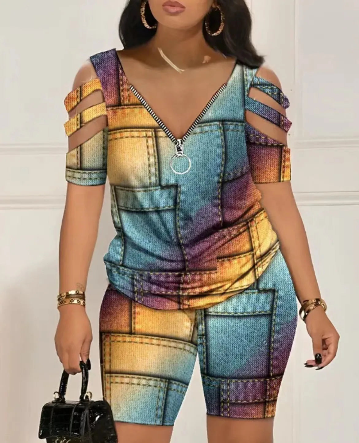 Loose Sexy Out T Shirt And Shorts