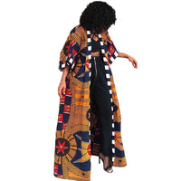 African Ethnic Print Loose Long Trench Coat Streetwear