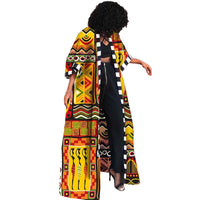 African Ethnic Print Loose Long Trench Coat Streetwear