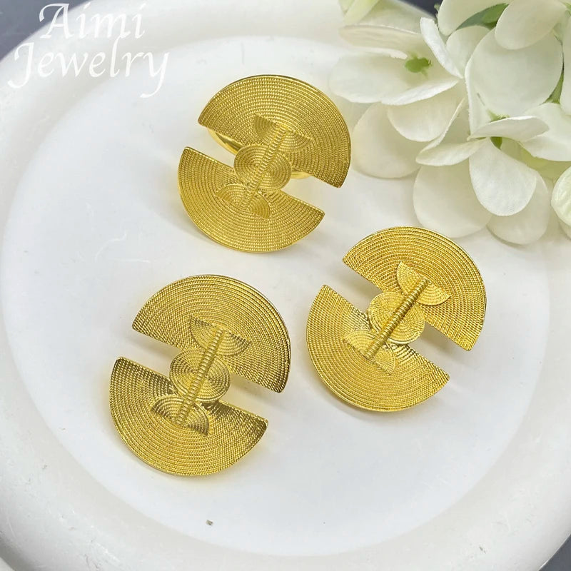 Women Earring Rings 18K Gold Plated
