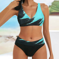 Women's Sport Style Split Printing Bkini