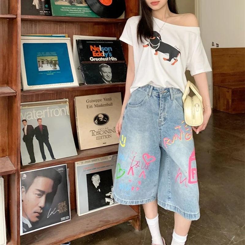 Embroidered Retro Hip Hop Street Jeans