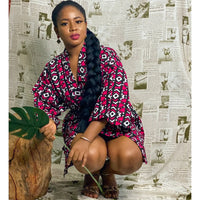 Traditional African Floral Print Rich Bazin Vestidos