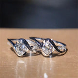 Sparkling 9 Women Shinning White Sapphire Wedding Ring Cubic Zirconia Jewelry Gifts Size 6-10