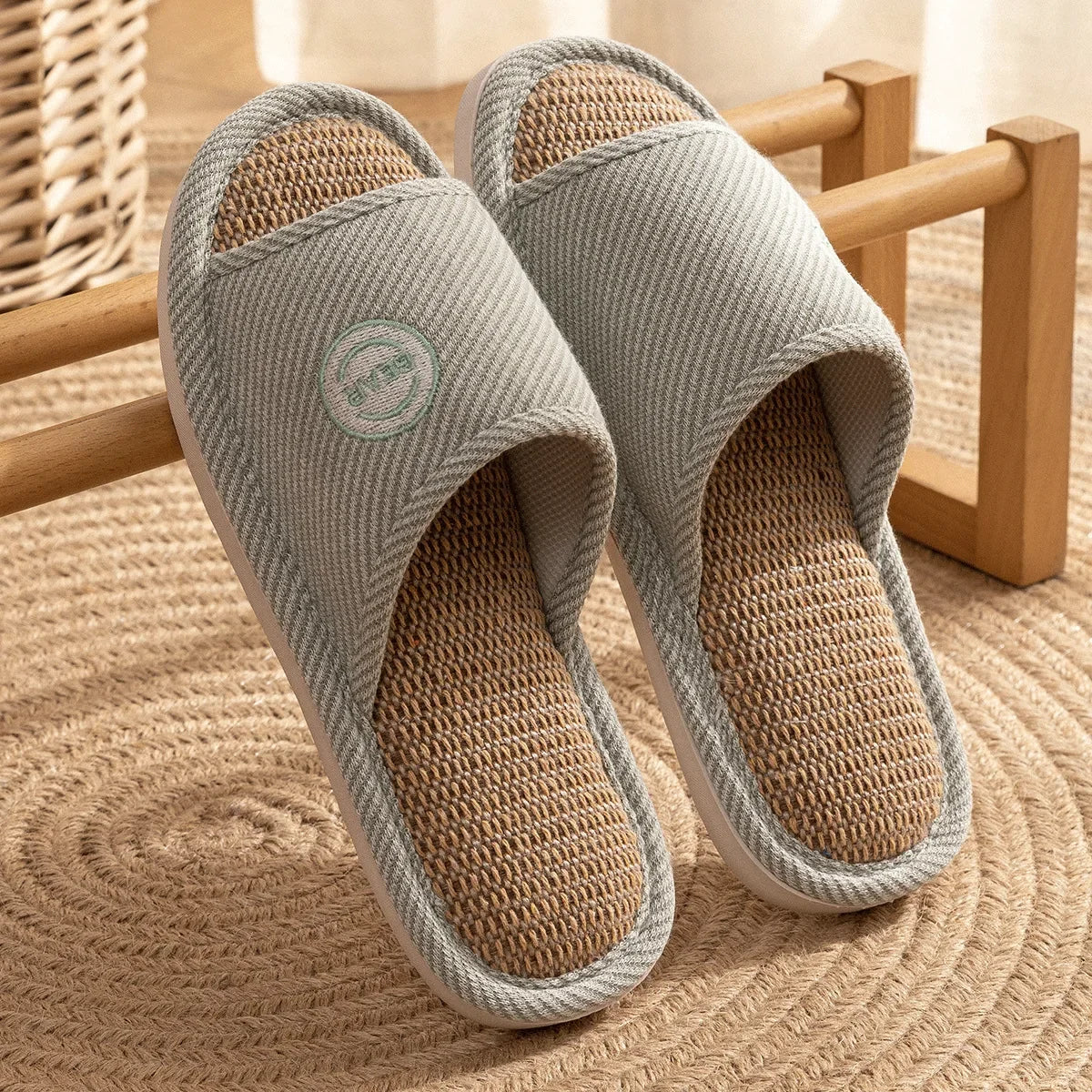 Non Slip Women Breathable Linen Slippers