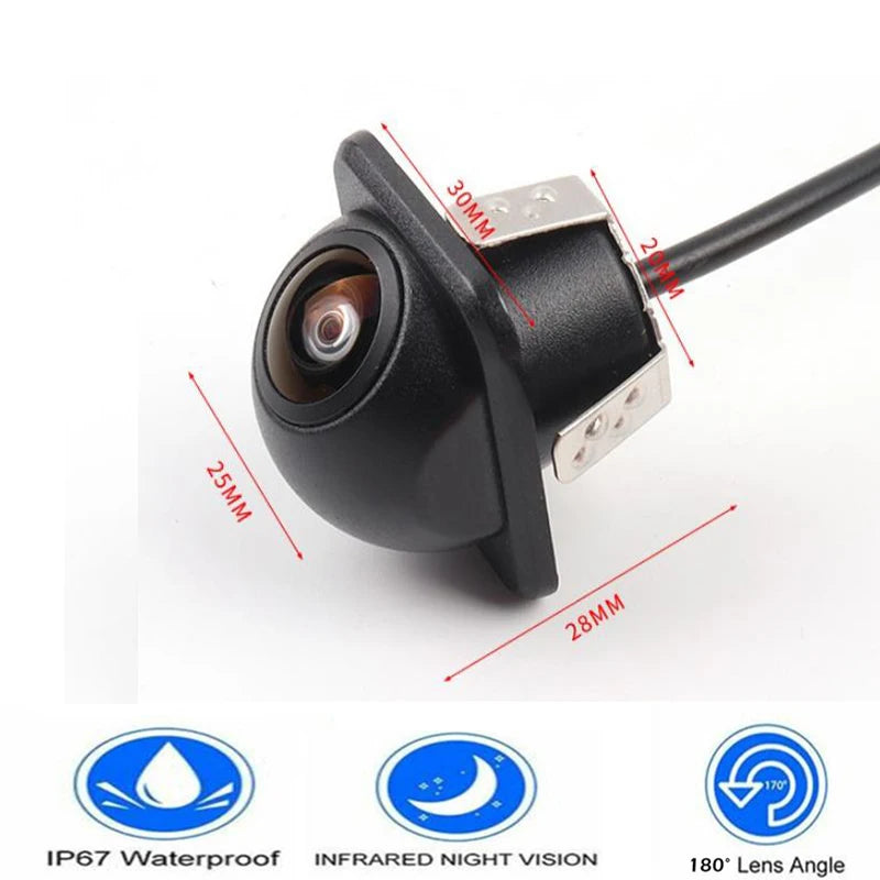 High-definition reversing camera straw hat CCD full-color night vision wide-angle car camera waterproof rear lens