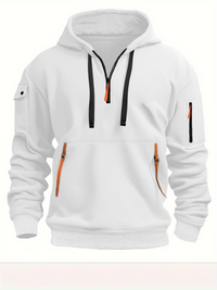 Multi Pocket Zipper Fleece Hoodie