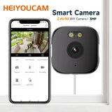 HEIYOUCAM Window Camera - Replaces Outdoor Cameras | 2.4/5GHz Wi-Fi | 3MP Resolution | Full-Color Night Vision Through Window |
