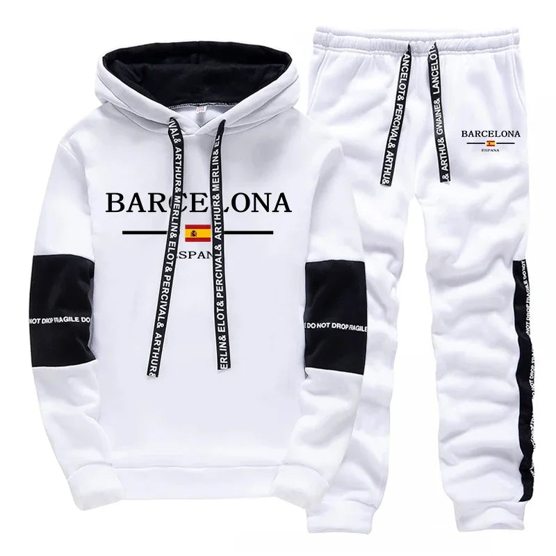 Fashion Mens Tracksuit Print Casual Sweatshirts Sportswear Outdoors Sports Jogging Mens Clothing Single Piece Hoodie Pants 2025