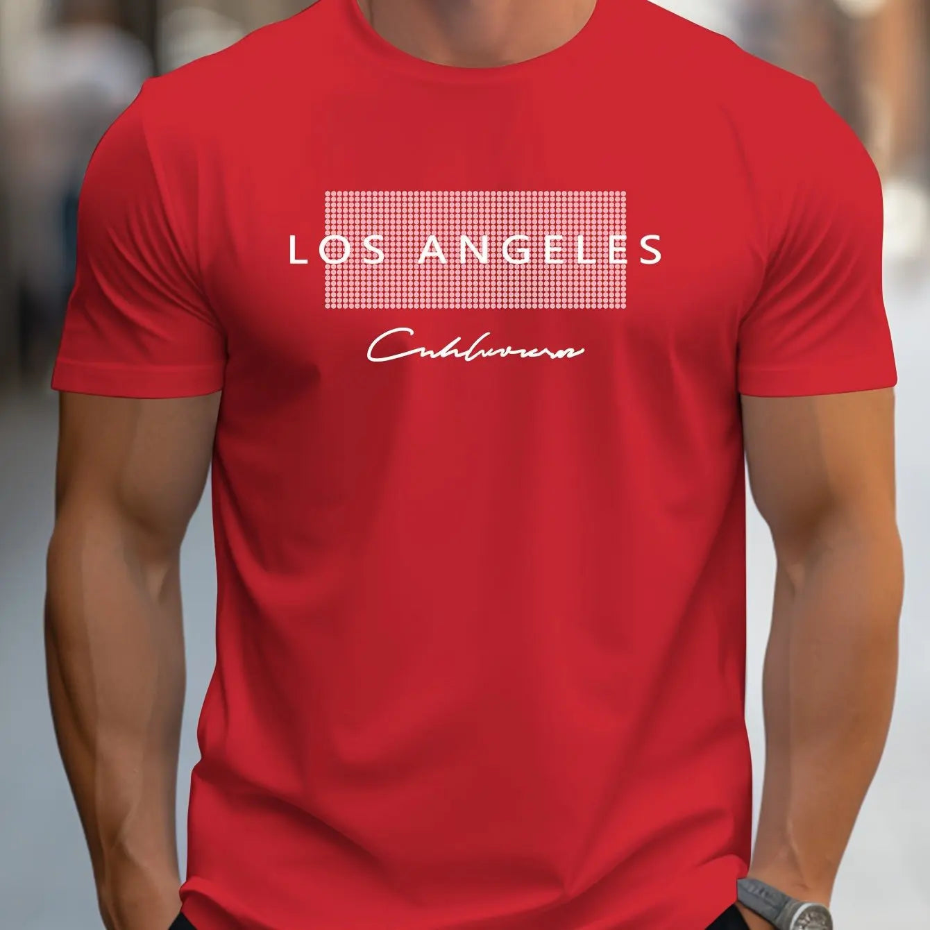Los Angeles Graphic Printed Slim Fit Casual T-Shirt