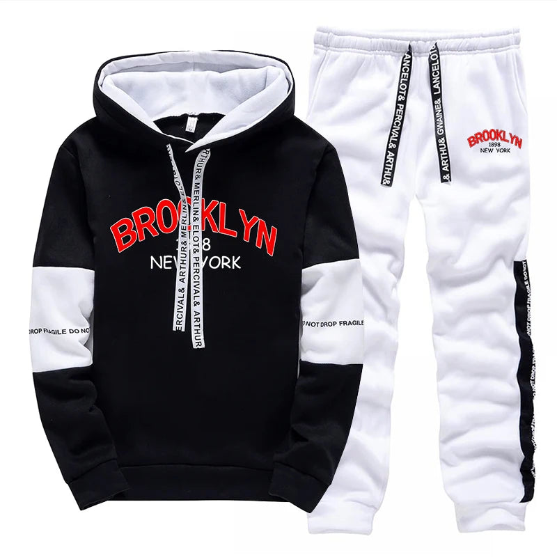 Mens Tracksuit Letter Printing Casual Sweatshirts Sweatpants 2 Pcs Set Quality Home Hoodie Suit Sports Jogging Mens Clothing