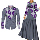 African Clothes for Couple African Clothing for Lovers Man's Woman's Long Party Maxi Dress WYQ