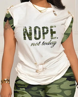 Casual Sensible Digital Printed Skirt Suit